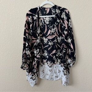 Billabong Floral Multi-Color Kimono Size Medium
